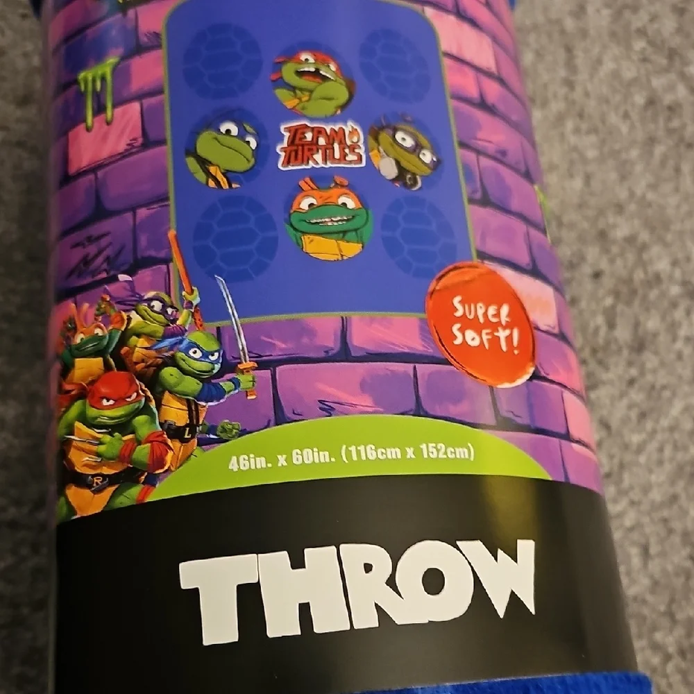 🖤A7🔹️Nickelodeon Teenage Mutant Ninja Turtles Throw Blanket